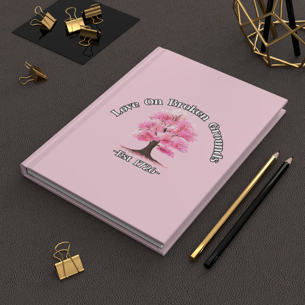 Love On Broken Grounds Blossom Tree Design Hardcover Journal
